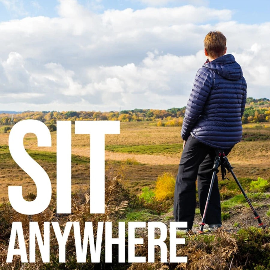 Sit anywhere, hiker resting on SeatStix